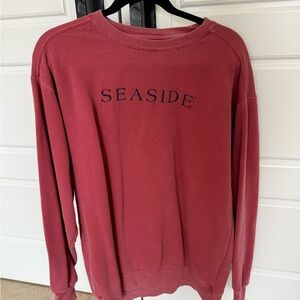 Seaside Women's Crewneck Sweater in Deep Red